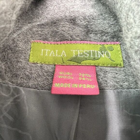 Itala Testino Suri Alpaca Wool Super Soft Jacket Women’s Size L Gray Peru‎ - Picture 9 of 15